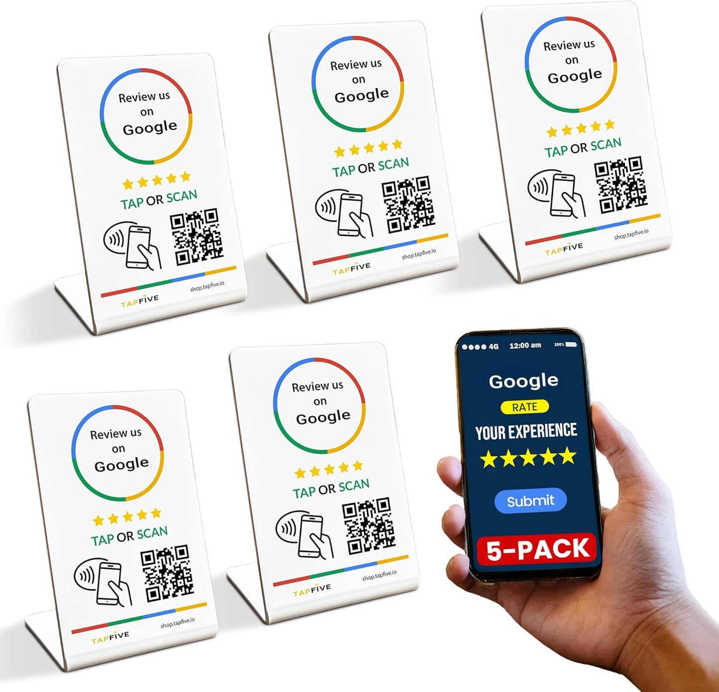 TapFive Google Review Tap Stand