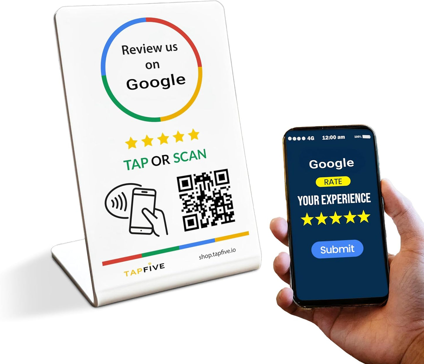 TapFive Google Review Tap Stand
