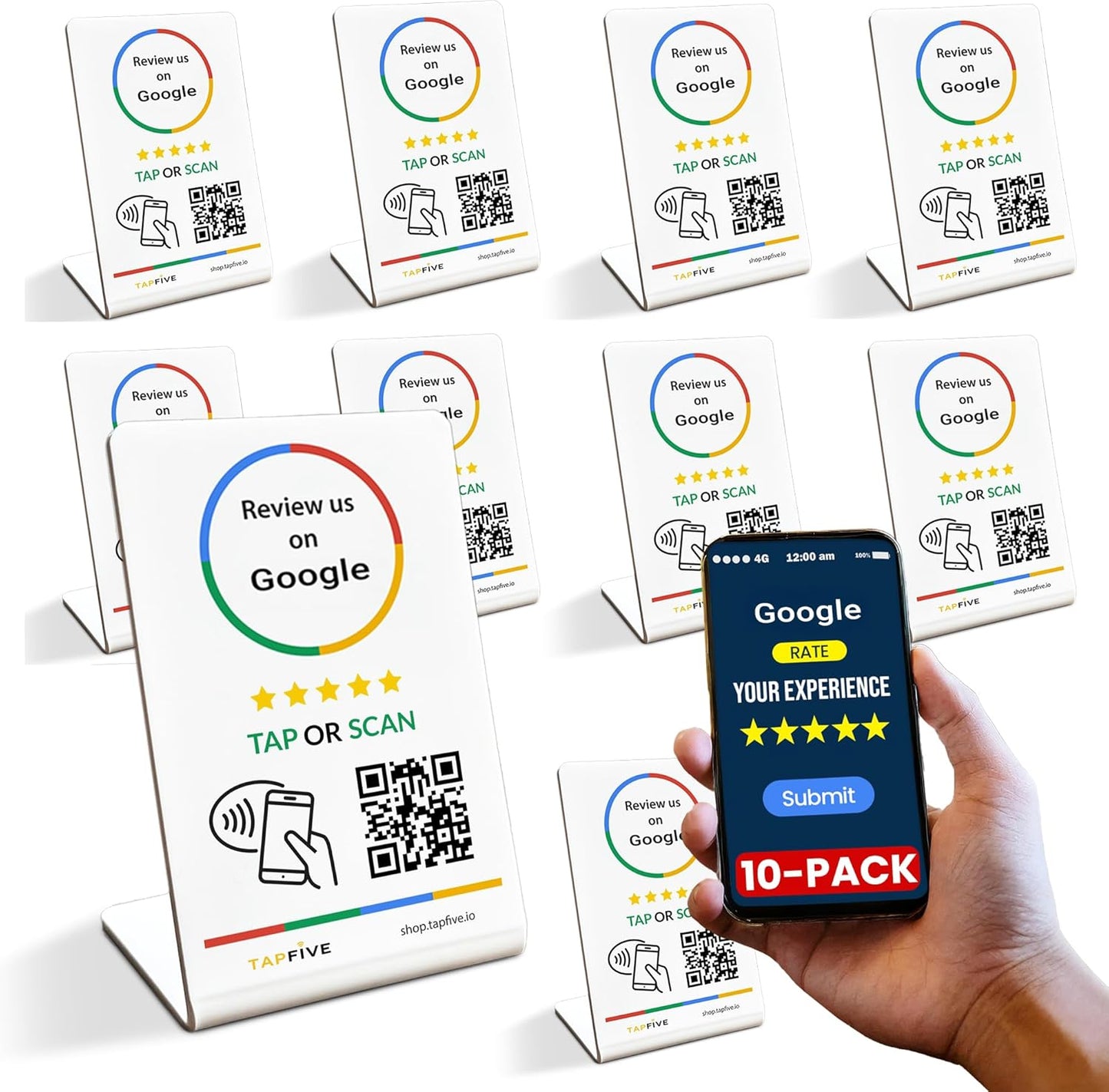 TapFive Google Review Tap Stand